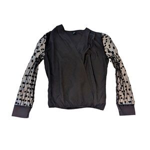 COPY - SHEIN SHEER SLEEVED POLKA DOT SHIRT